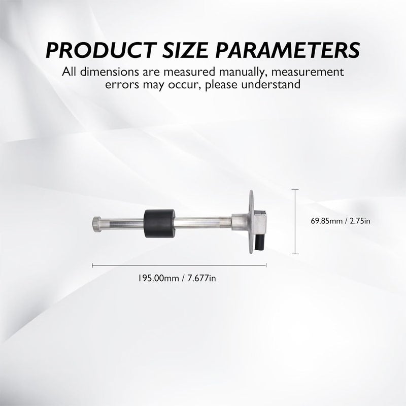 OXCANO Marine Fuel Sending Unit 0-190 ohms 7"(175mm) for Boat Fuel Tank Sender Stainless Steel Fuel Lever Sending Units Water Fuel Gauge Sender for Car Truck Vehicle - Image 2